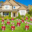 10 pièces d'enseigne de jardin de Noël avec 20 piquets grande canne à sucre imperméable à rayures blanches et rouges