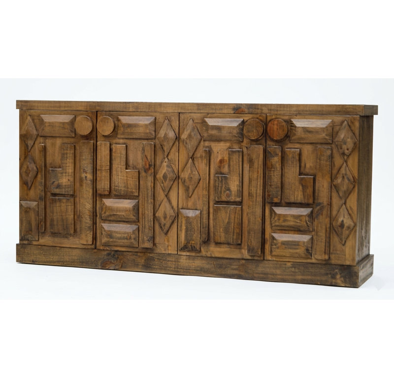 Buffet rustique-moderne à motif géométrique, armoire