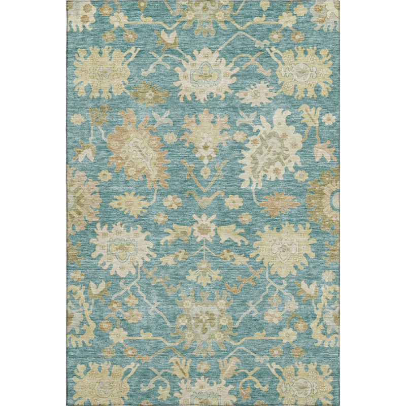 Premium Machine Washable Gurubaksh AMF1150 Global Rug, Rectangle 9 pi x 12 pi