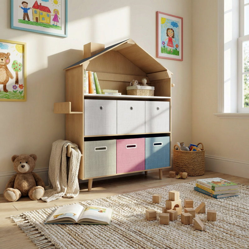 House-shaped Children's Storage Rack