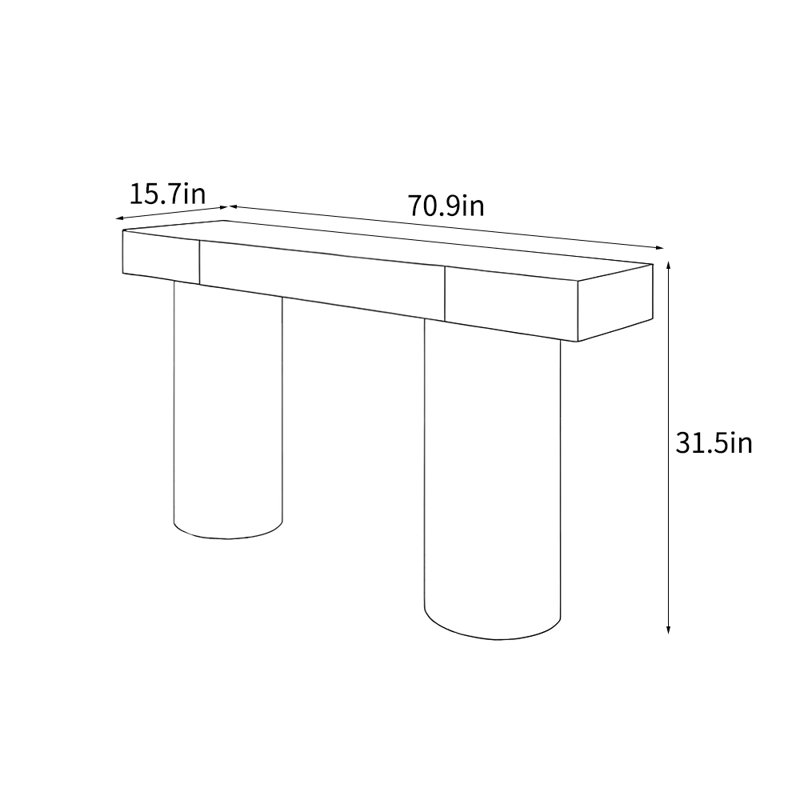 Console simple de style nordique, 31.5" H x 70.9" W x 15.7" D