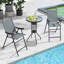 Ensemble de 2 tabourets de bar pliants pour patio avec structure en métal et repose-pieds-782215230