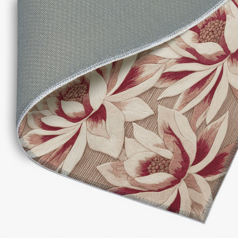 Botanical Beige Indoor and Outdoor Area Rug, Rectangle 4' x 6'