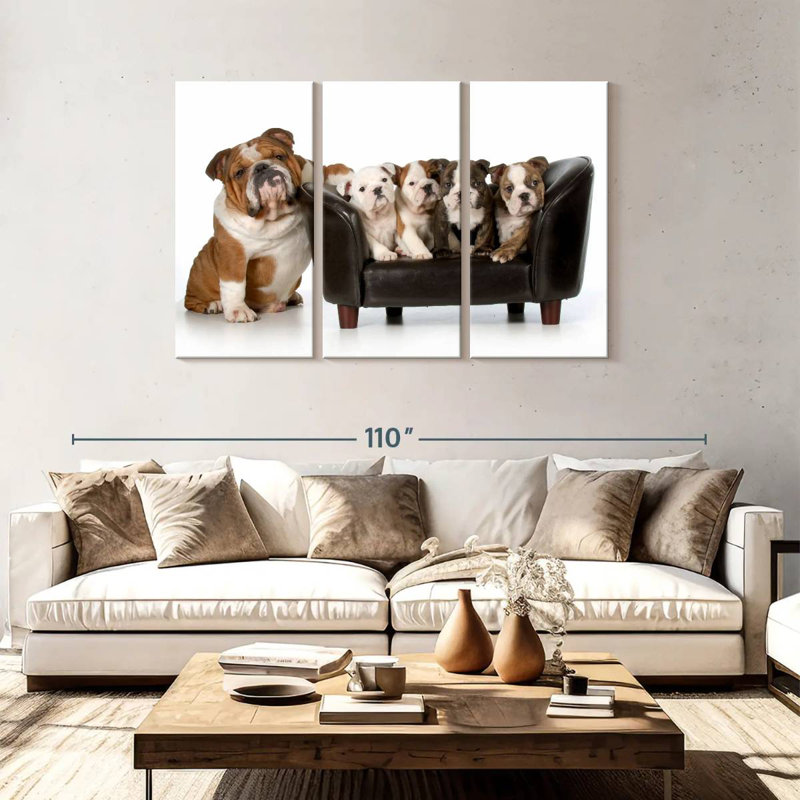 Brampt English Bulldogs, 48" H x 74" W