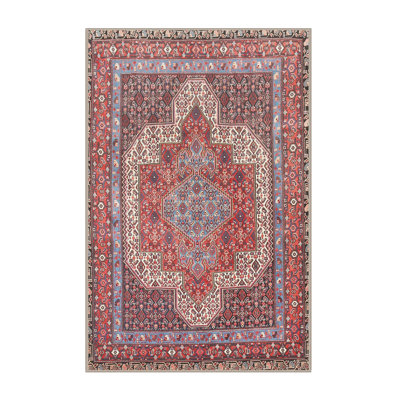 Tapis rose/brun/noir traditionnel Murrieta