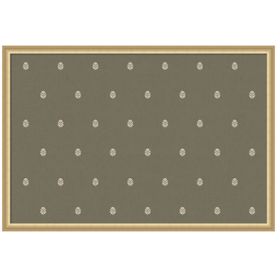 Kate and Laurel Framed Fabric Pinboard Green Botanical Block Print Printed Linen Casual Bulletin Board for Use as a Vision Board or Wall Organization