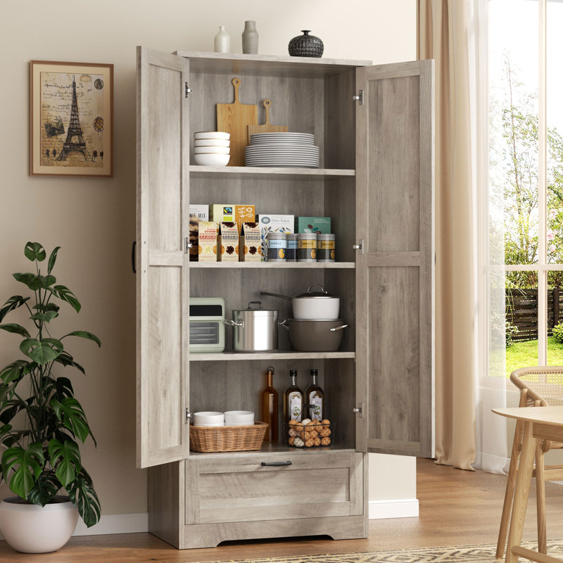 Denizard 65" Kitchen Pantry , Gray