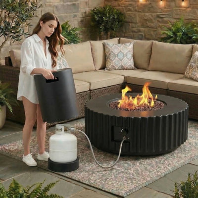 16" Outdoor Round Propane Tank Cover,Black