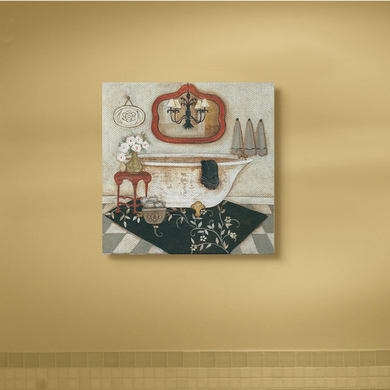 «Bathroom Interior Soft Soft Home Charm» par R. Rig - impression sur toile, H 24 po x l 24 po x P 1,5 po, Toile tendue