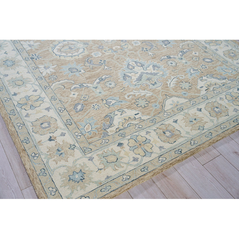 Claremont Oushak Handmade Oushak Floral and Oriental Area Rug, Rectangle 14' x 18'