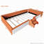 Lit de jour rembourré en velours avec escalier et repose-pieds avec rangement-915249264-915249265