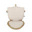 Chaise de bureau pivotante réglable de taille standard à un siège French Country, tissu beige et bois massif naturel