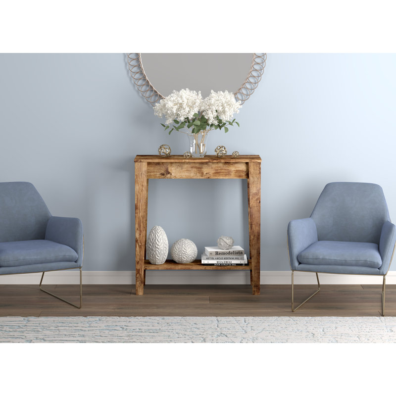 Console brun en bois massif, à utiliser comme table de porte, bureau de couloir ou meuble d'appoint pour la décoration du vestibule, 31 po x 11,5 po x 34 po