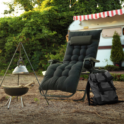CAPHAUS Takenori Oversized Zero Gravity Lounge Chair w/ Removable Cushion, XL Anti-gravity Recliner by Arlmont & Co.