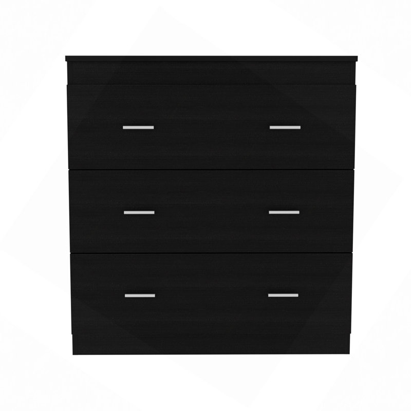 Commode à tiroir, commode à 3 tiroirs noire