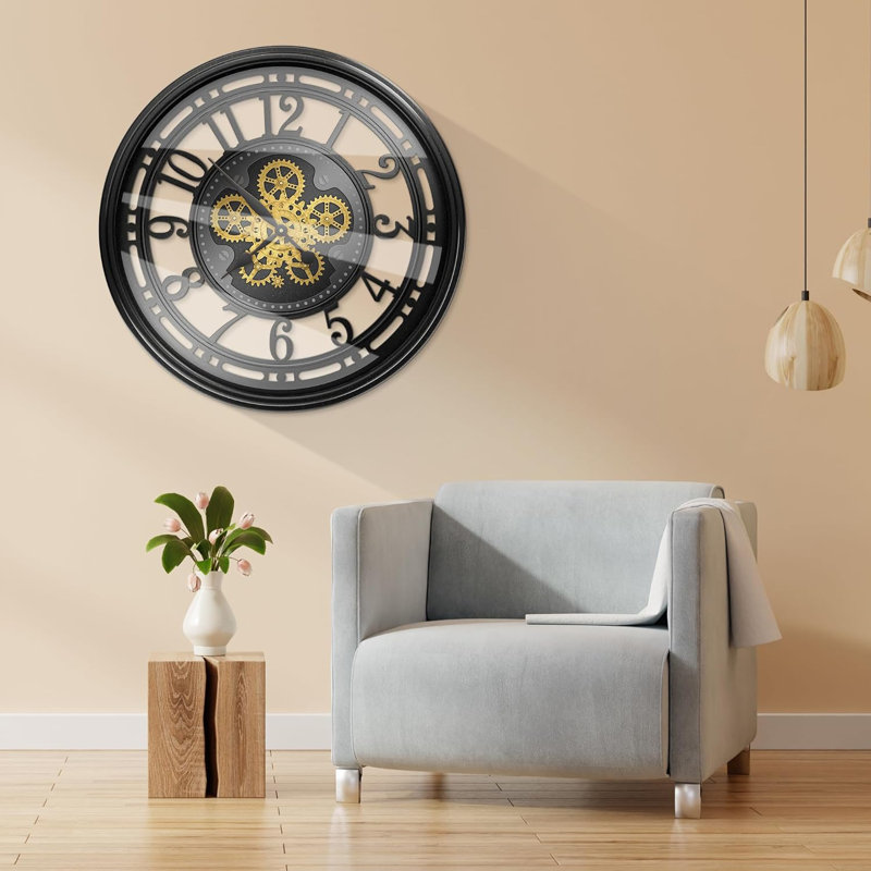 Metal Wall Clock, Black