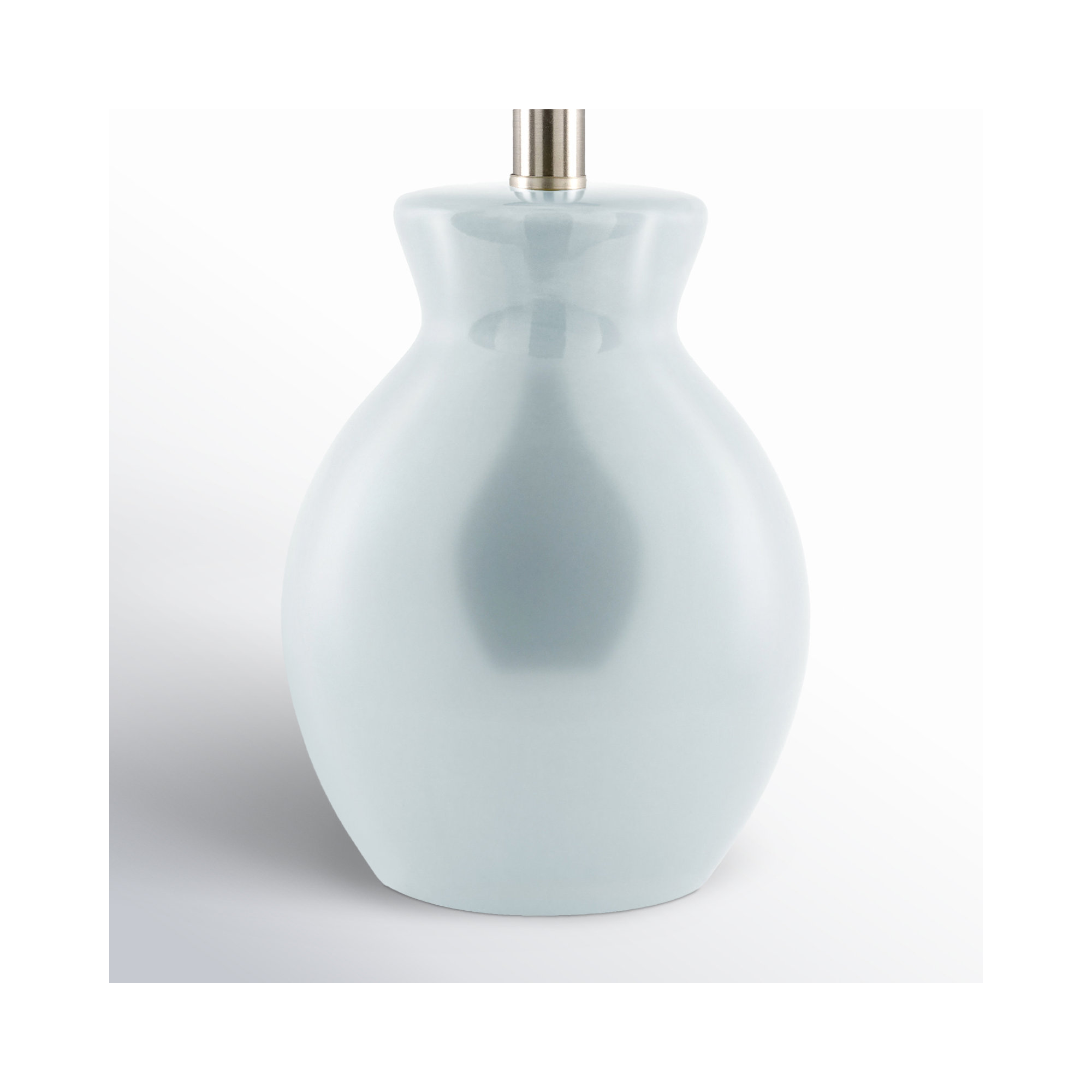 Momsen Scallop Shade Lamp, 15"" H x 8"" W x 8"" D, Light Blue, White Twill