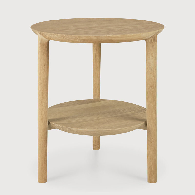 Bok Solid Wood End Table, Natural Oak
