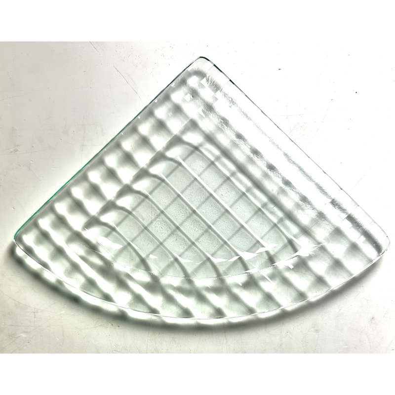 Triangle Glass Corner Shelf with Adjustable Shelves, 7" W x 7" D