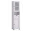 Space Saving Tall Slim Freestanding Bathroom Cabinet with Open Shelf Glass Door Water Resistant Feet-1771969371
