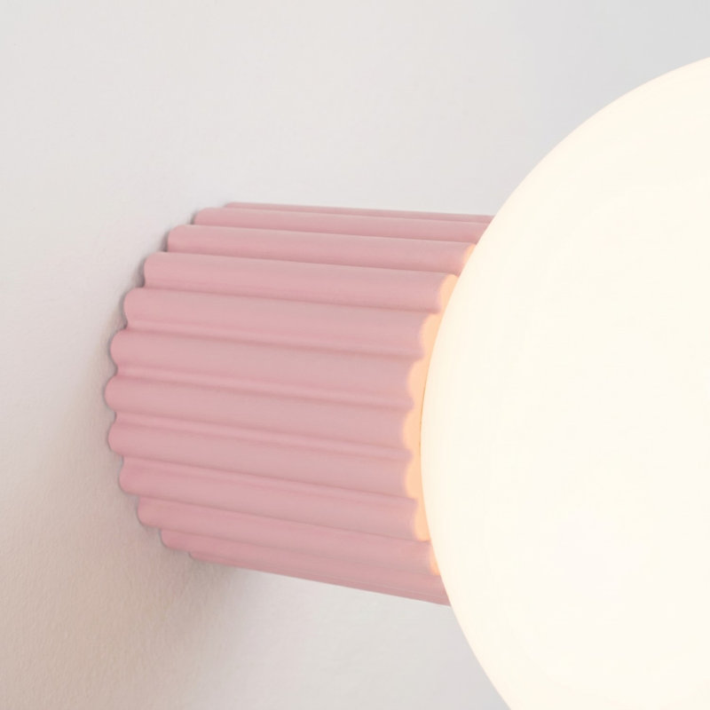 Halo Aluminium Flush Mounted Sconce, Pink