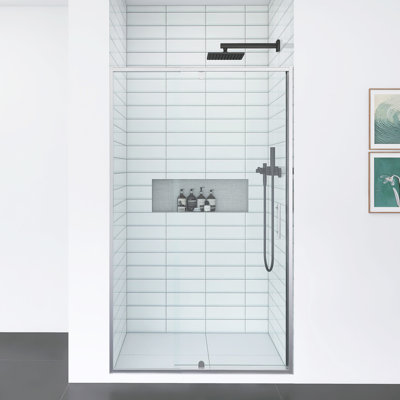 Pivot Frame Sliding Shower Door With Tempered Glass