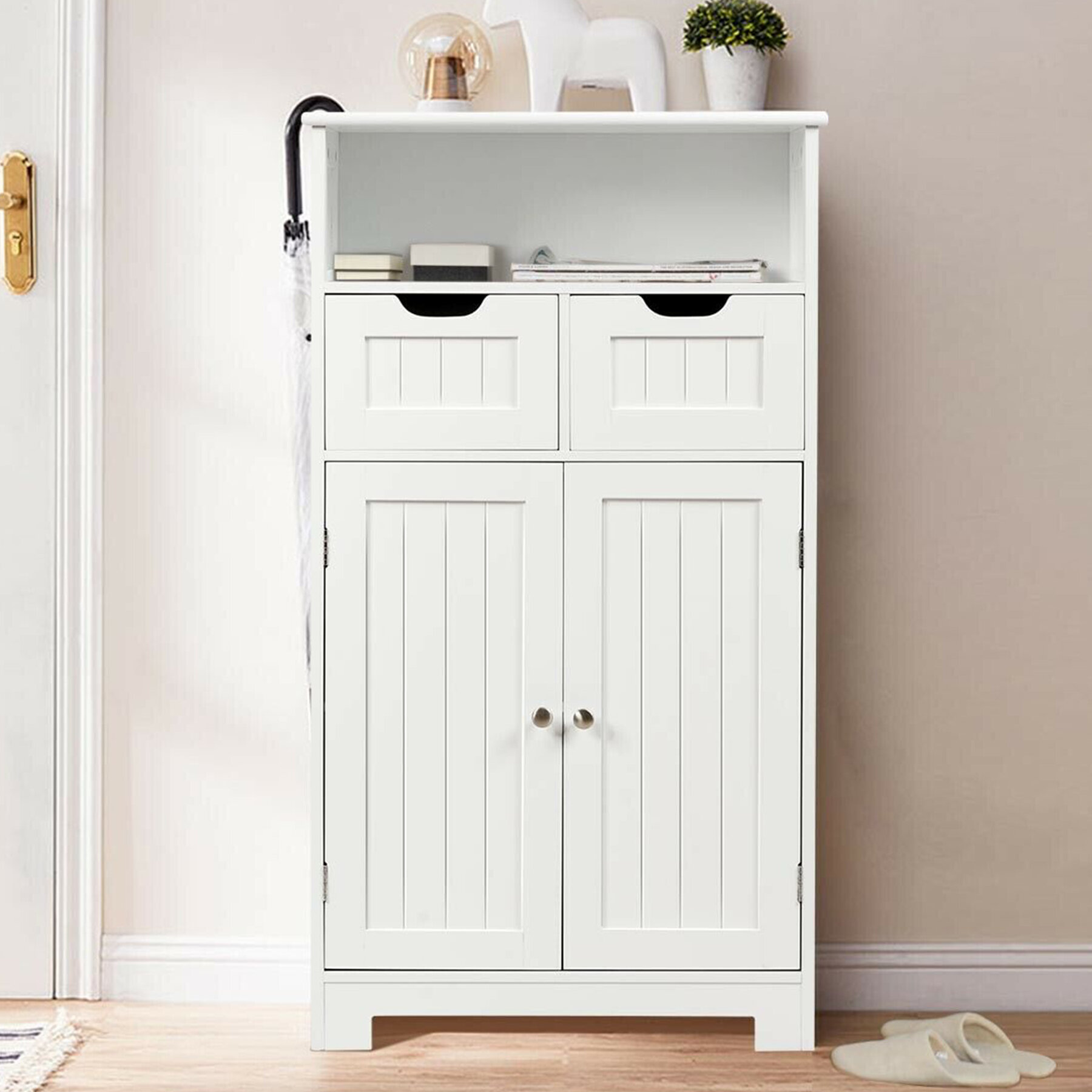 Beachcrest Home Manhattan Freestanding Bathroom Cabinet & Reviews