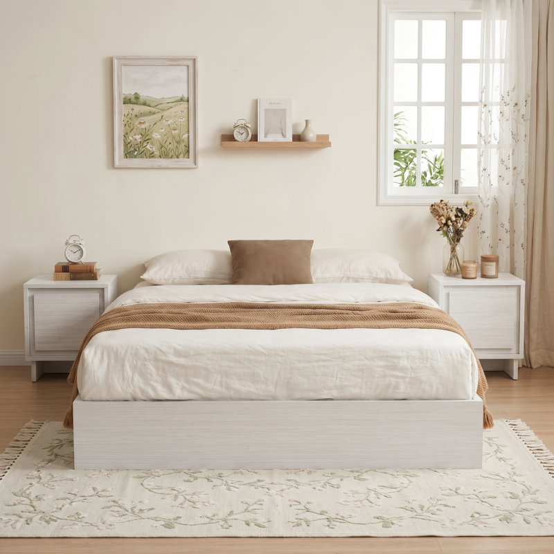 2 Piece Bedroom Set, Blanc cassé rustique, King