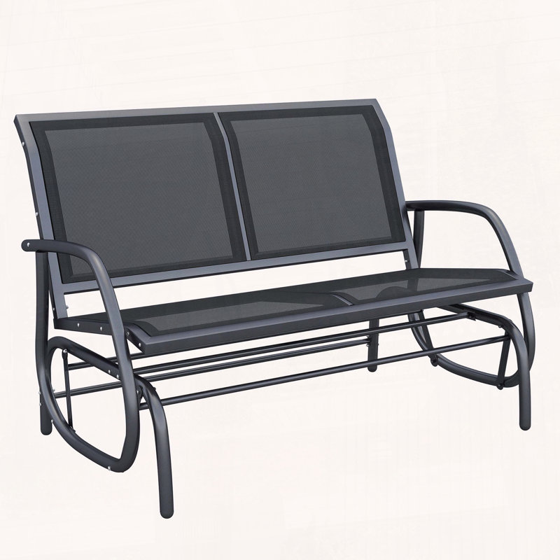 Banc oscillant extérieur 2 personnes avec toile respirante Outsunny, Gris