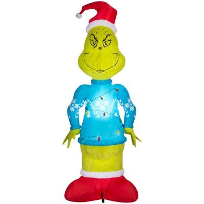 Giant Christmas Inflatable Plush Grinch with Light String