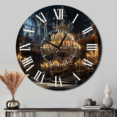 Baroque Dramatic Splendor II - Glam White Face Wall Clock