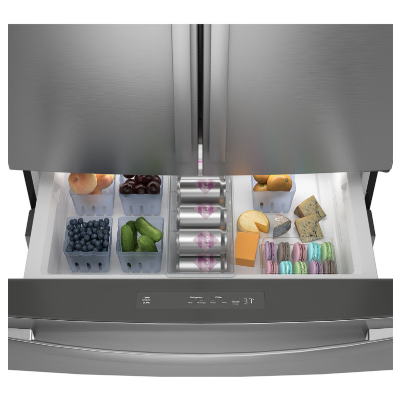 Ge Profile Series Energy Star® 28.7 Cu. Ft. Smart Fingerprint Resistant 4-Door French-Door Refrigerator With Dual-Dispense Autofill Pitcher