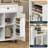47.2" Kitchen Island with Power Outlet and Storage