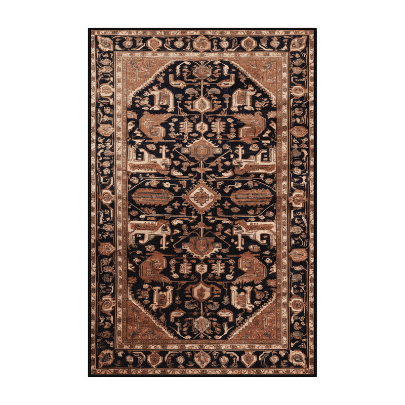 Tapis brun lavable à la machine, Rectangulaire 2 pi x 3 pi
