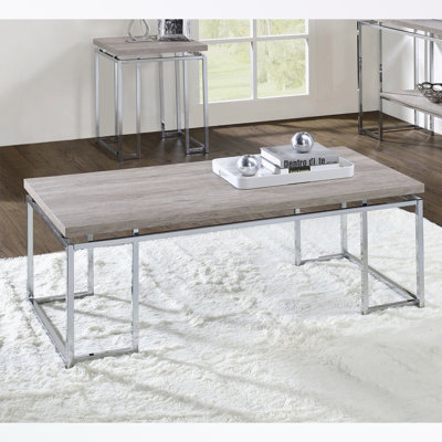 Rectangular Coffee Table with Metal Sled Base