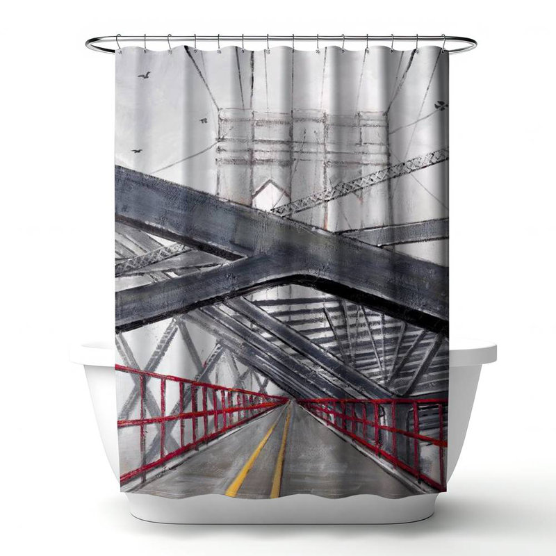 Shower Curtain CI224 – Polyester Shower Curtain, Dye Sublimation Print, 71" W × 74" L