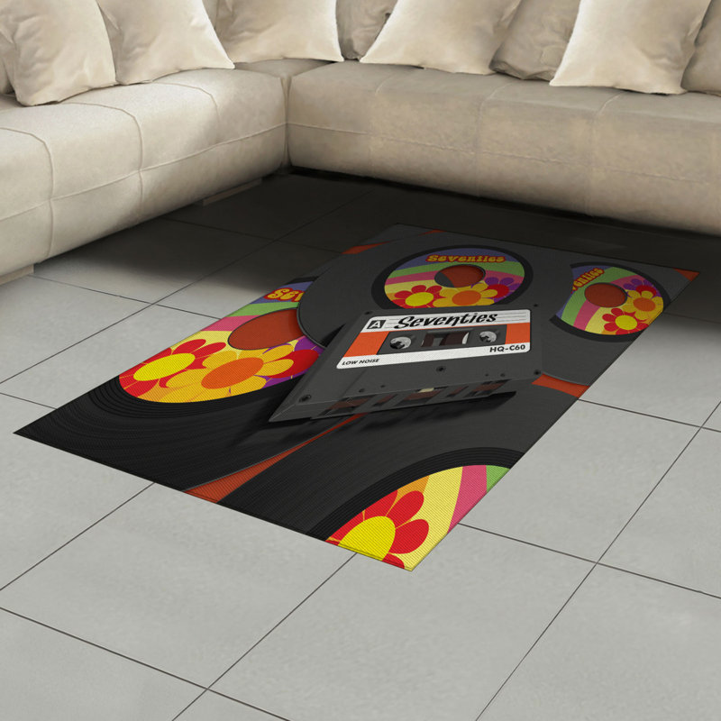 Tapis décoratif en fibre de polyester à haute densité, Rectangle— 4 pi x 5 pi 8 po