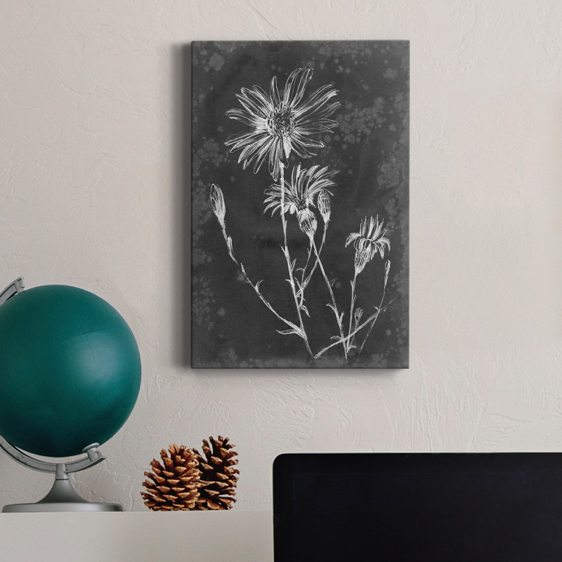 Slate Floral III - impression sur toile tendue, H 12 po x l 8 po x P 1 po
