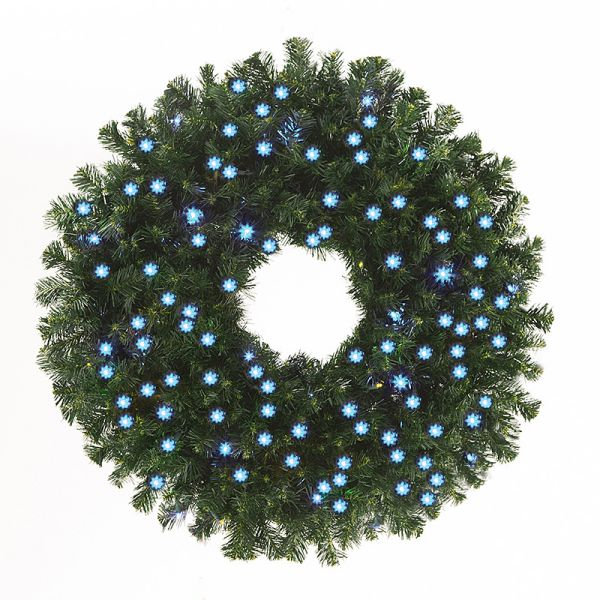 Couronne de 36 po avec lumières DEL concaves Sierra (blanc chaud), Warm White
