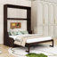 Grand lit escamotable en bois avec chaise-118013453