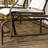 Outdoor Glider Bench With Center Table, Metal Frame Patio Loveseat-954796238