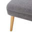 Tabouret rectangulaire de 96,5 cm de large, revêtement en tissu aspect lin gris, pieds en hévéa massif, bords arrondis, élément décoratif central pour le salon, style capitonné