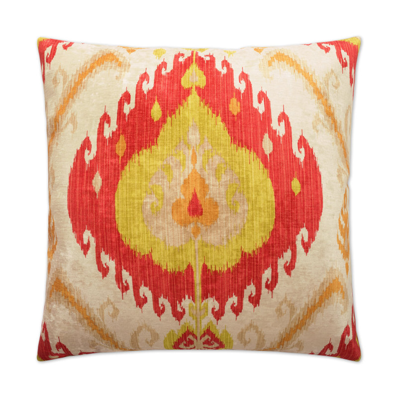 Samarkand Square Pillow Cover & Insert, Tomato, 20"H x 20"W