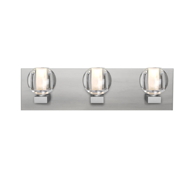Dayna 3 - Light Dimmable Bath Bar, Satin Nickel, Clear, LED