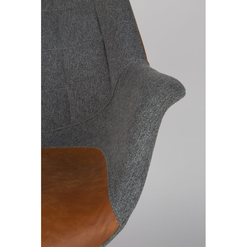 Doulton Armchair, Brown/Gray Faux Leather