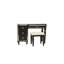 Ensemble de meuble-lavabo de style traditionnel noir traditionnel avec tiroirs de rangement et tabouret 1 pièce-1132987807