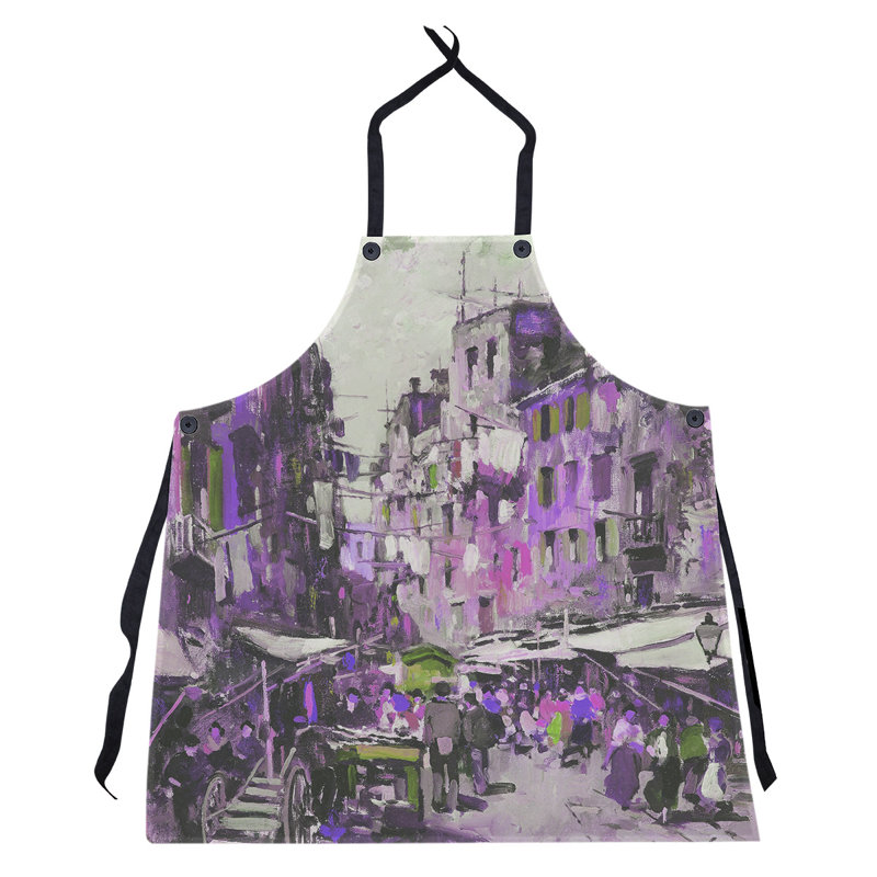Bib Apron, Green/Purple