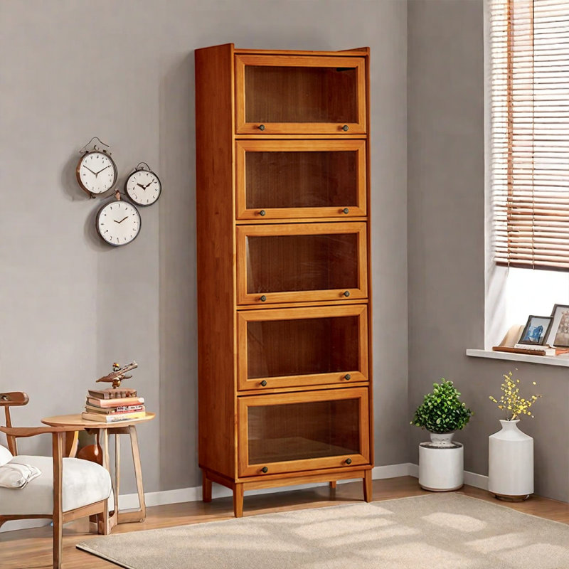 Bibliothèque polyvalente pour le rangement, (5 tablettes) H 81,1 po x l 23,6 po x P 15,7 po, Brun