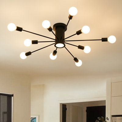10 - Plafonnier semi-encastré Sputnik à rayonnement lumineux avec DEL