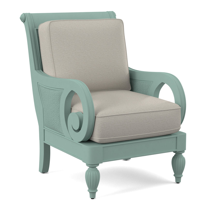 Grand View 71.12Cm Wide Armchair, Black Finish, White Performance Fabric; 0851-94